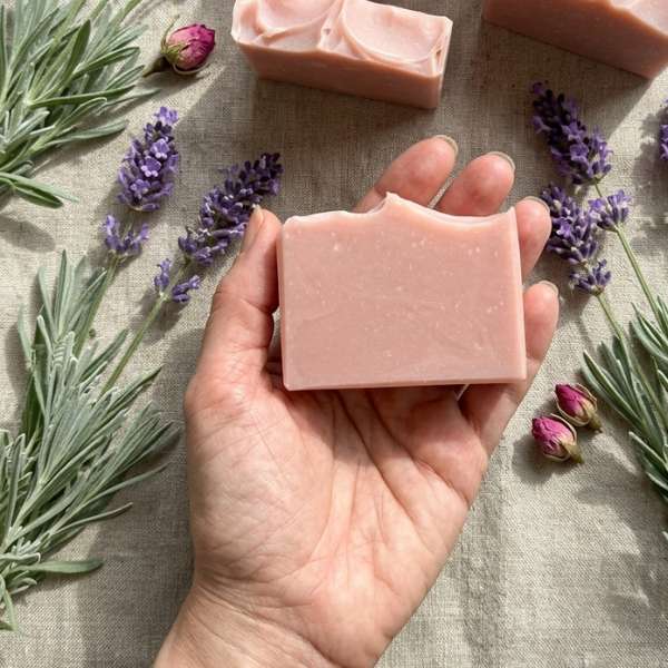 High-quality natural soap with olive, coconut, and palm oil