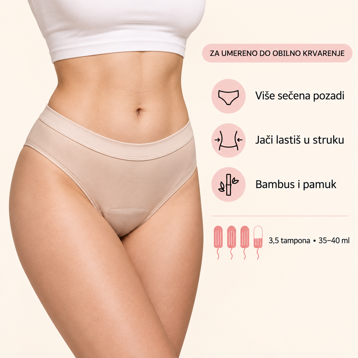 Elba - pamučne menstrualne gaćice za obilne cikluse
