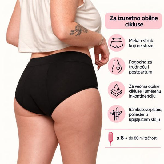 Neva - gaćice za veoma obilne menstruacije (pogodne i za inkontinenciju i postpartum)