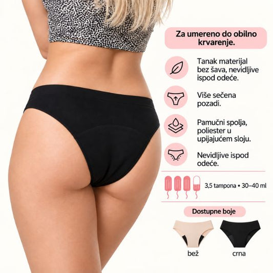 Viktorija - pamučni menstrualni veš za umereno do obilni krvarenje